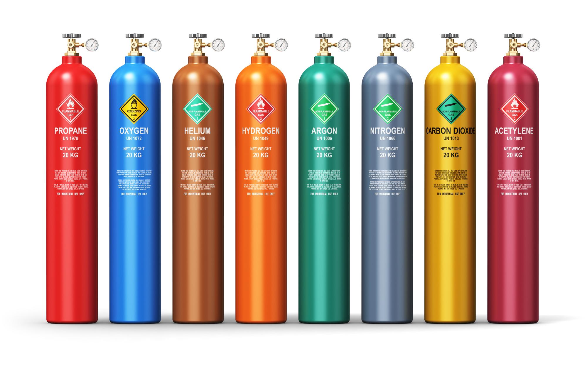 Industrial gas cylinders